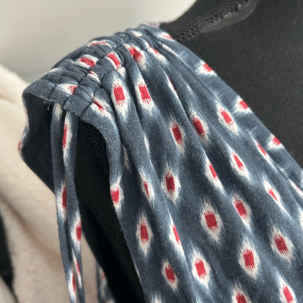 LOFT Navy and Red Patterned dress- MP - Picture 2 of 9